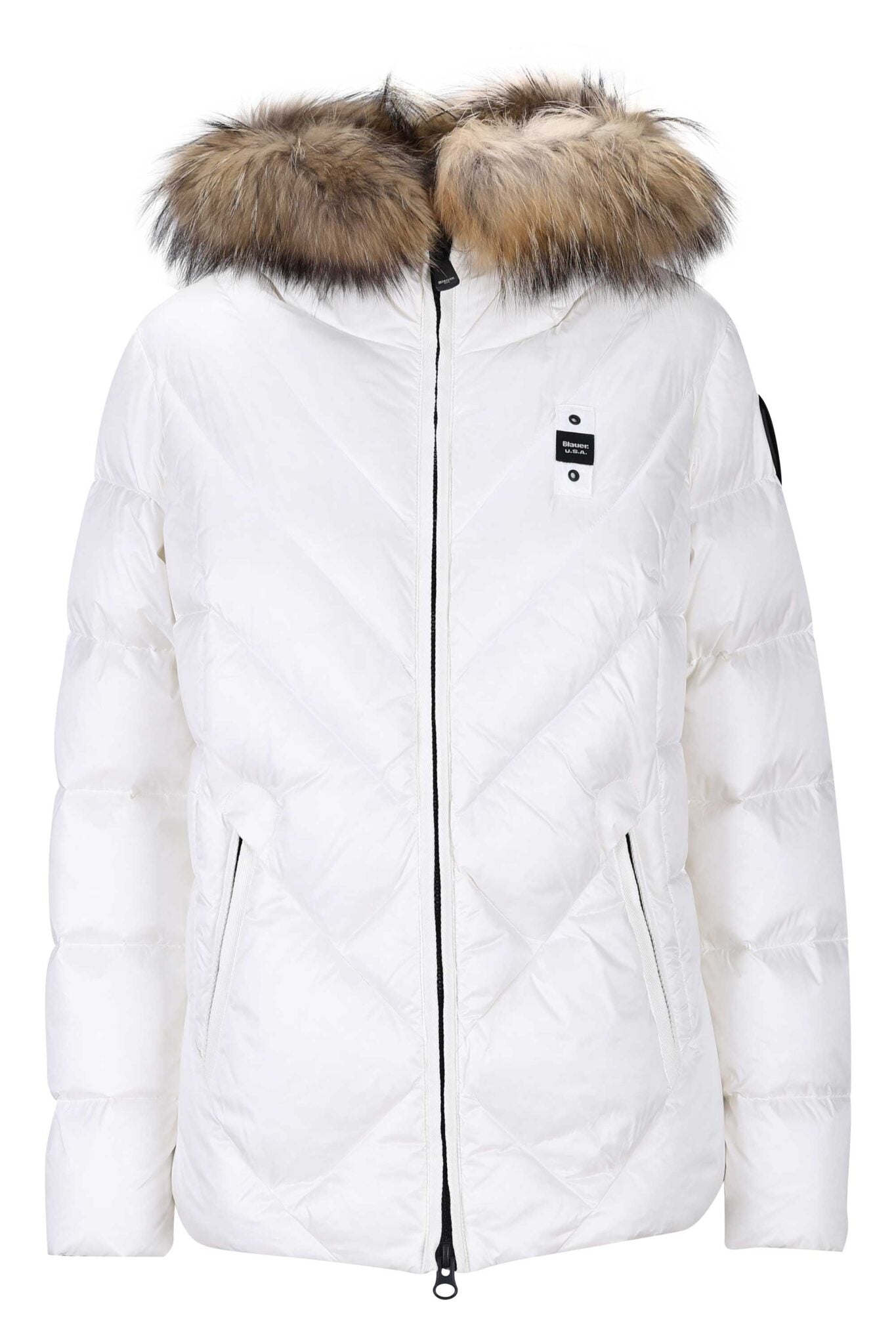 GIUBBINO BLAUER CORTO DONNA BIANCO PELLICCIA