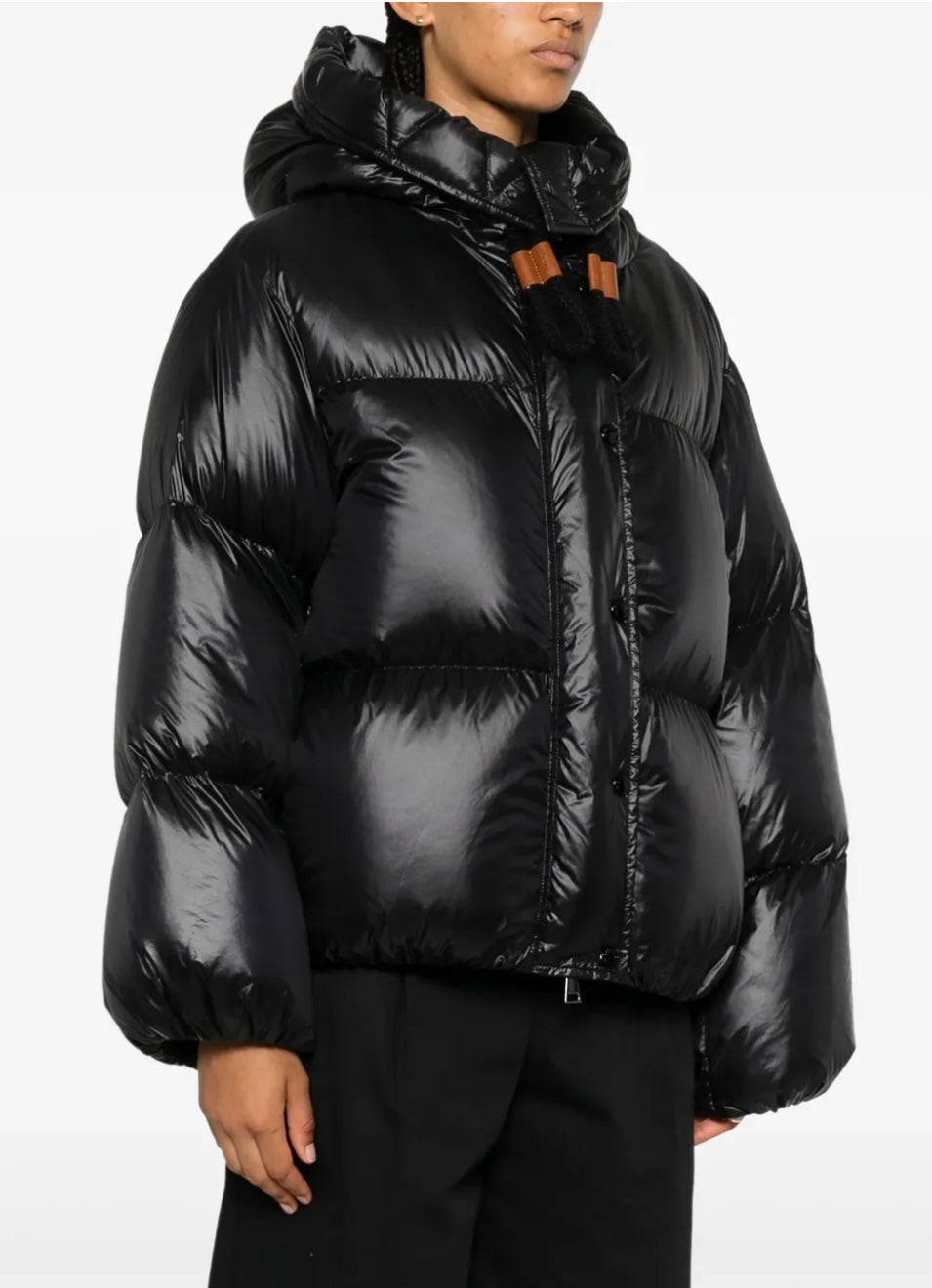 GIUBBINO MONCLER DONNA NERO OVER