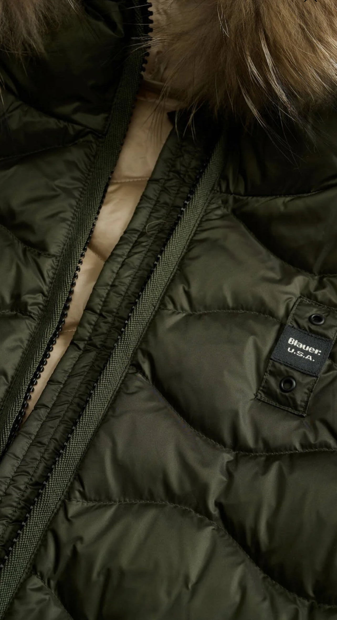 GIUBBINO BLAUER CORTO ONDE DONNA VERDE PELLICCIA